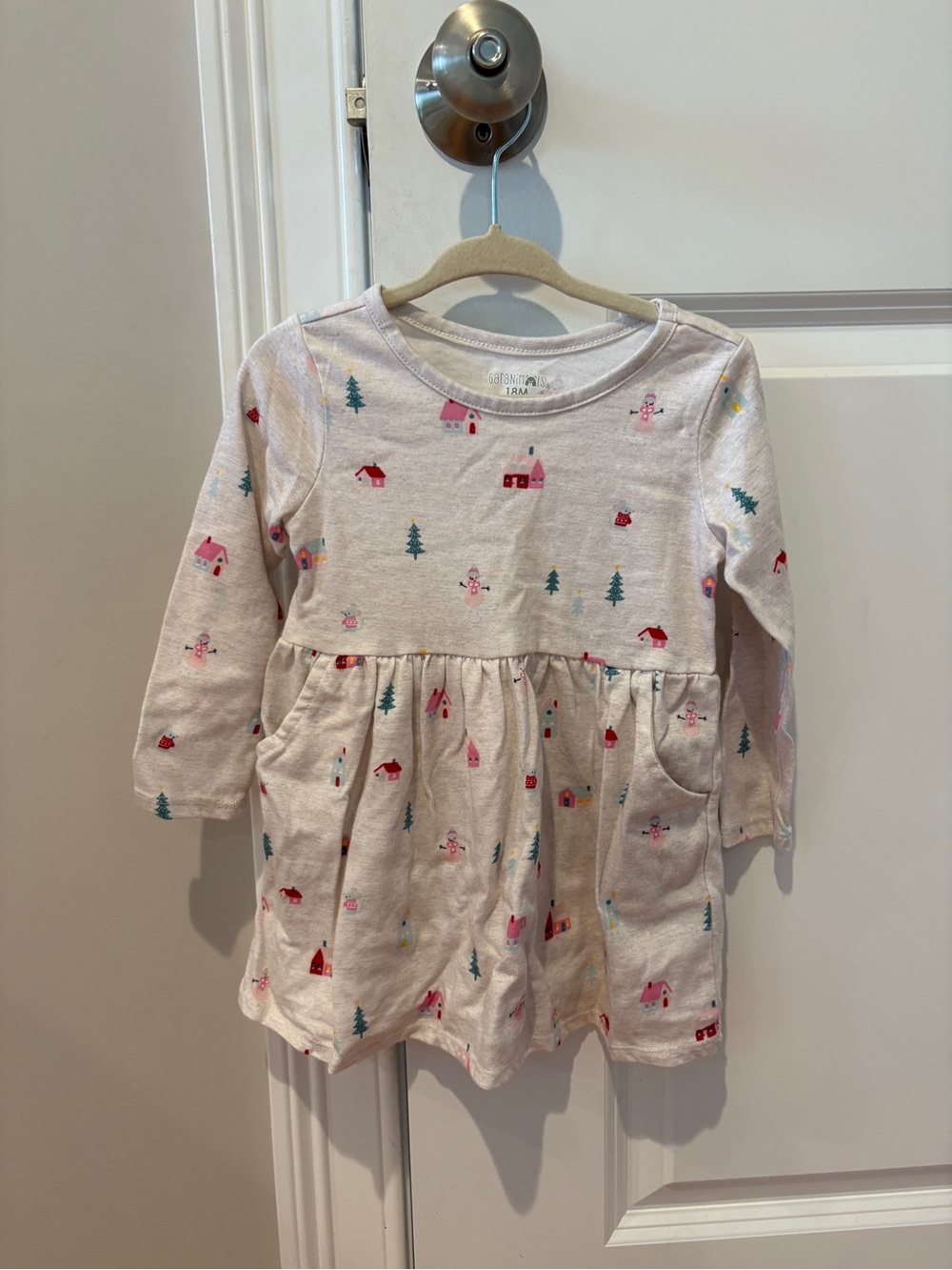 Garanimals Light Pink Long-Sleeve Holiday Village Dress